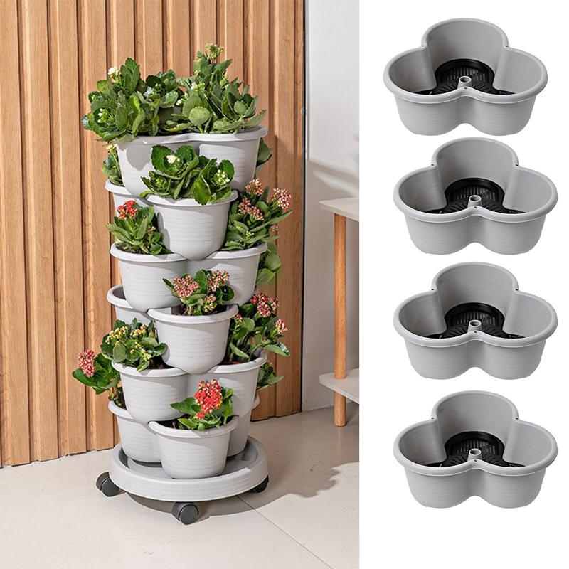 Vertical Planter Tower - Pot Bunga Vertikal yang Dapat Ditumpuk