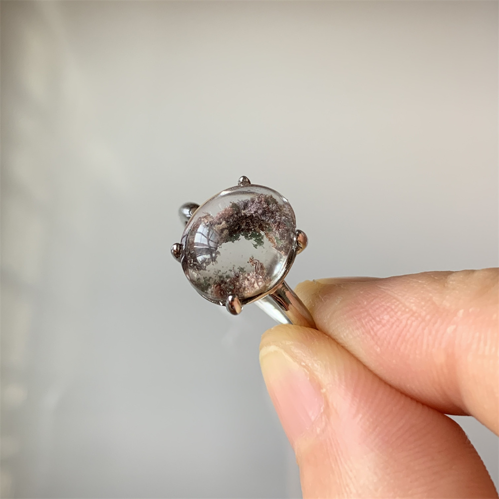 Smart Garden Diy - Lodolite cincin wanita Quartz alami, cincin