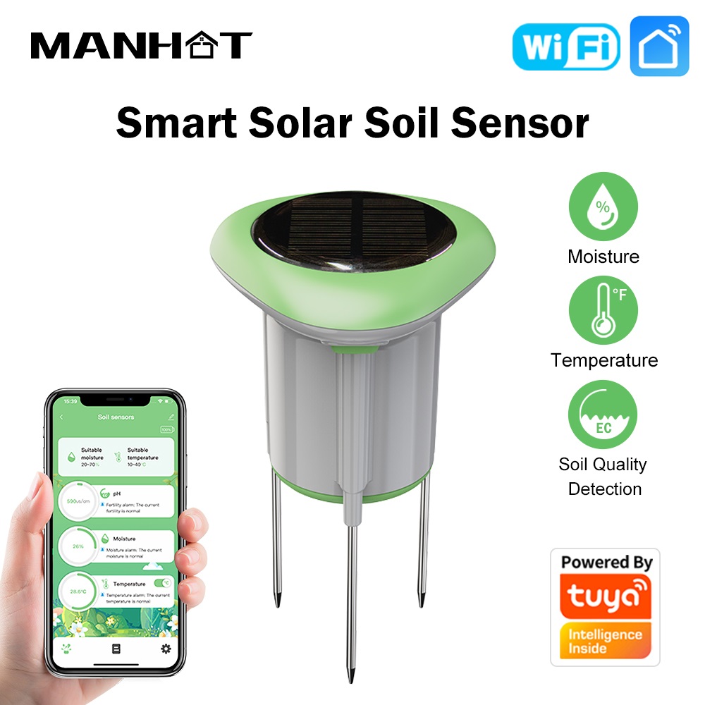 Smart Soil Sensor - MANHOT WiFi Smart Solar Soil Sensor