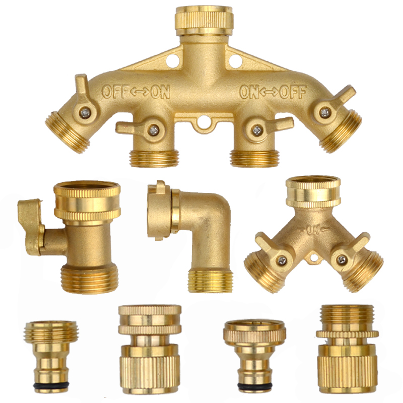 Smart Garden Hose Valve - Tugas berat kuningan 1-2-4 cara Splitter