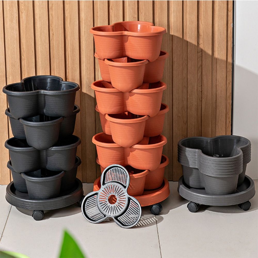 Vertical Planter Tower - Pot Bunga Plastik Bertingkat Vertikal Baru