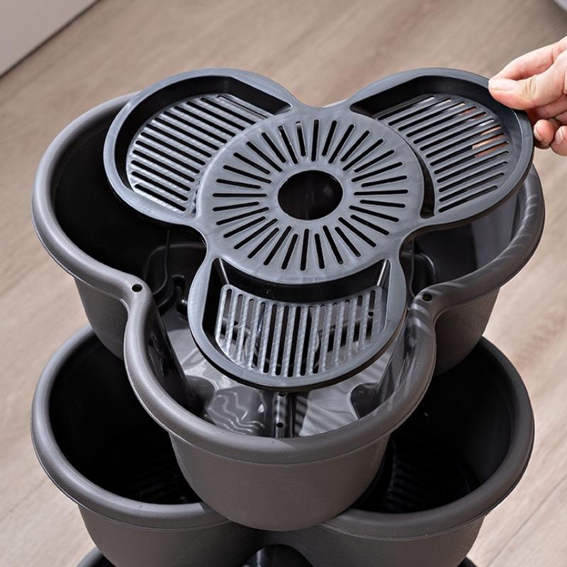 Vertical Planter Tower - Pot Bunga Plastik Bertumpuk Vertikal Baru,