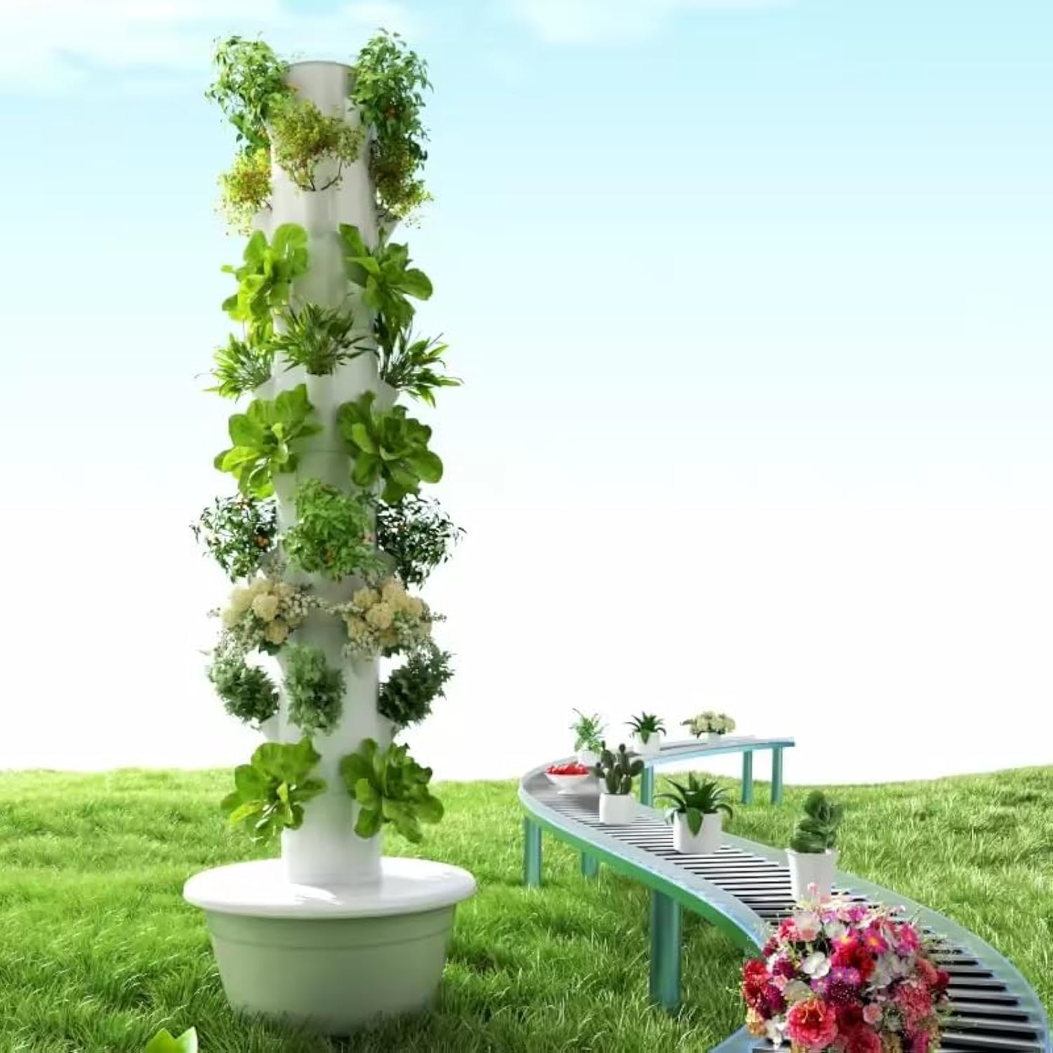Vertical Planter Tower - Menara Hidroponik Vertikal Aeroponik untuk Buah