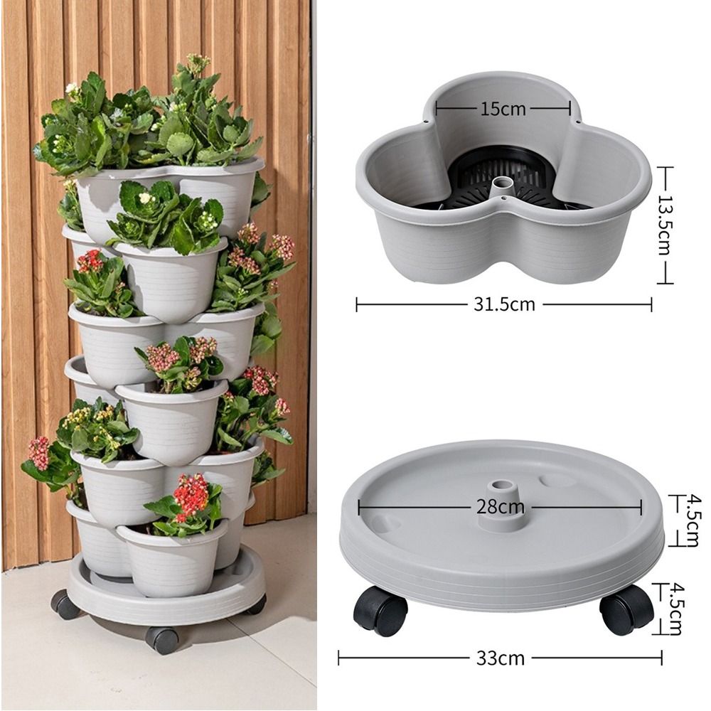 Vertical Planter Tower - Pot Bunga Bertingkat Menara Vertikal, Pot