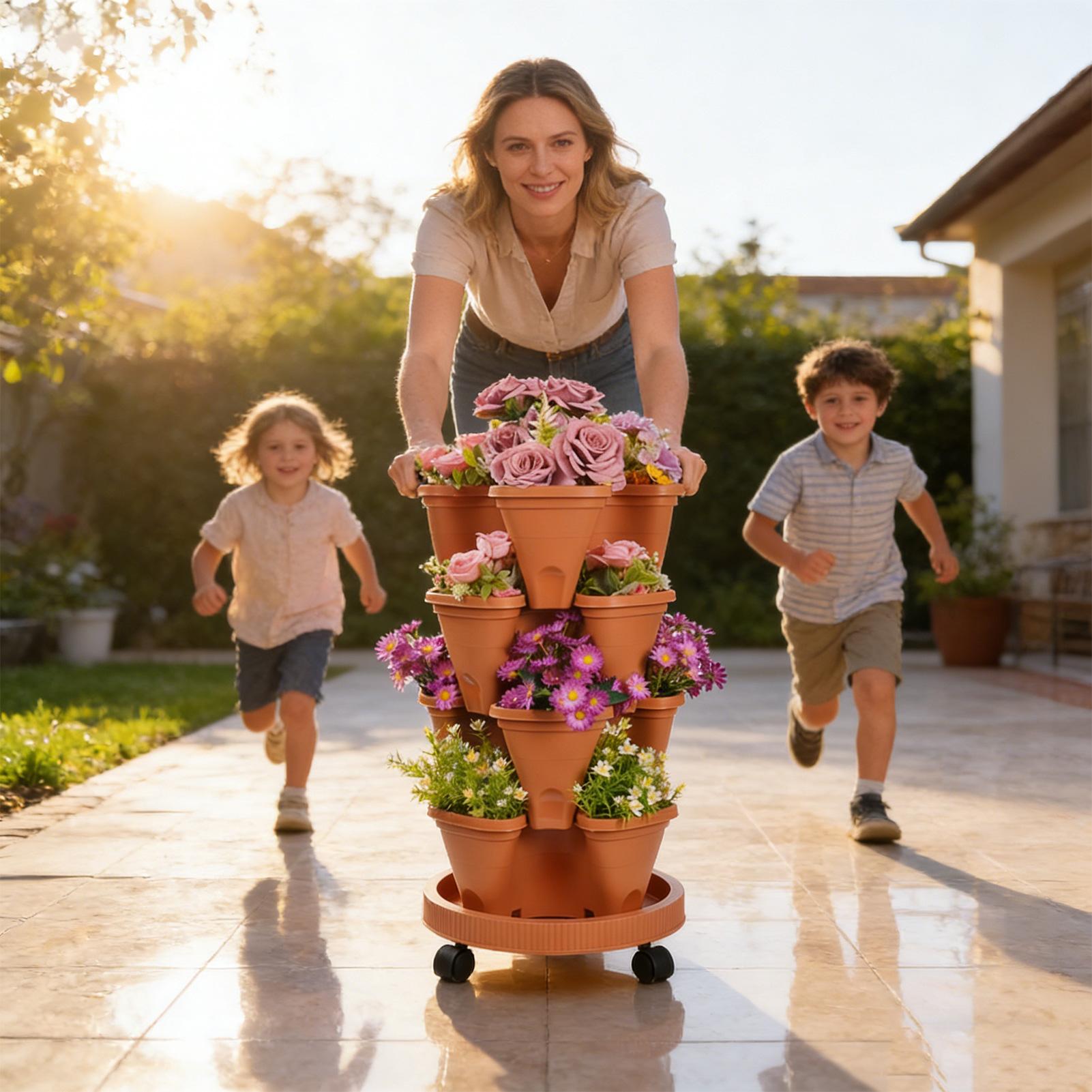 Rak Tanam Bertingkat Empat, Ra - Vertical Planter Tower ulasan dan harga