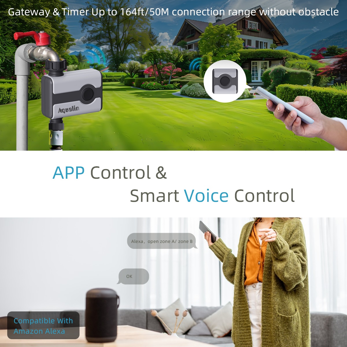 Aqualin WiFi Water Timer Tuya  - Smart Garden Hose ulasan dan harga