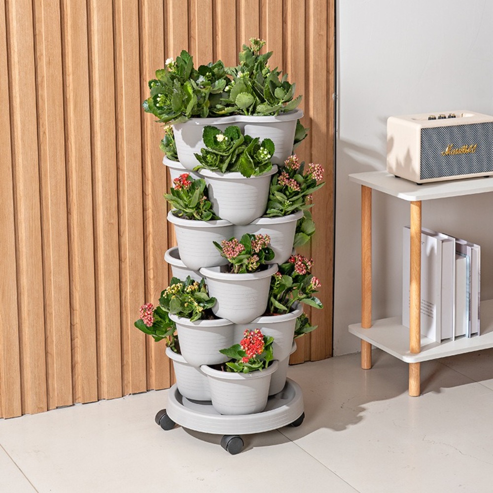 Pot Bunga Plastik Bertingkat V - Vertical Planter Tower ulasan dan harga