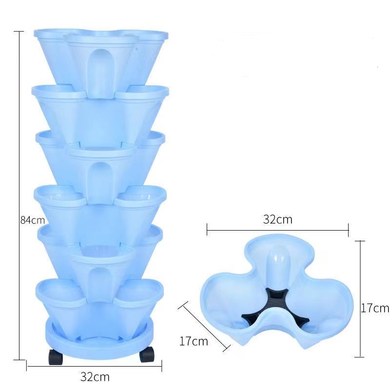 Pot Tanam Plastik Bertumpuk un - Vertical Planter Tower ulasan dan harga
