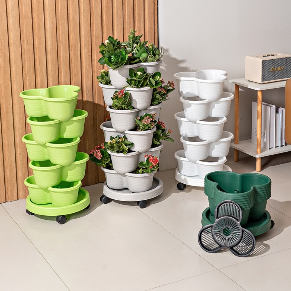 Pot Bunga Plastik Bertumpuk Ve - Vertical Planter Tower ulasan dan harga