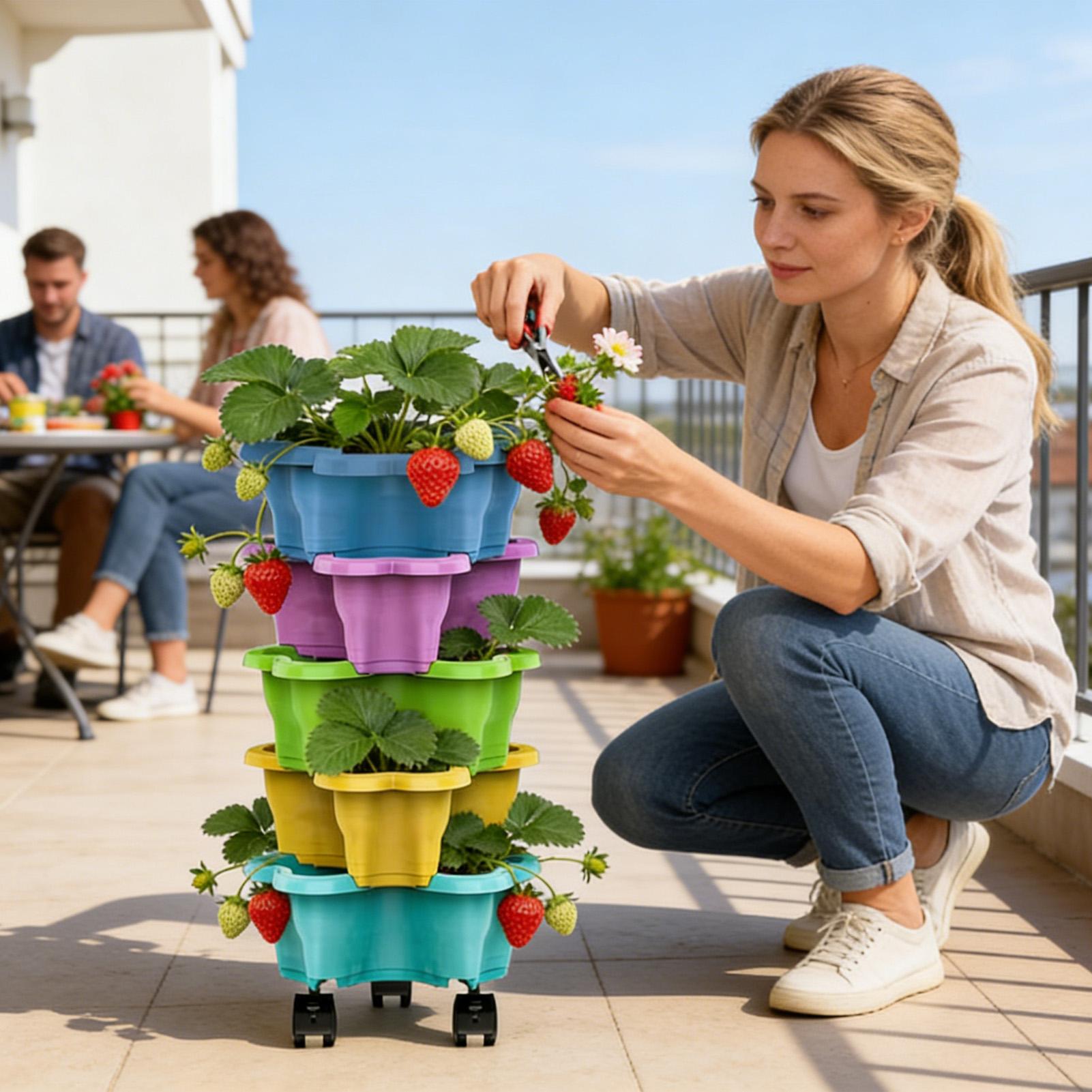 Pot Bunga Plastik Multi-layer  - Vertical Planter Tower ulasan dan harga