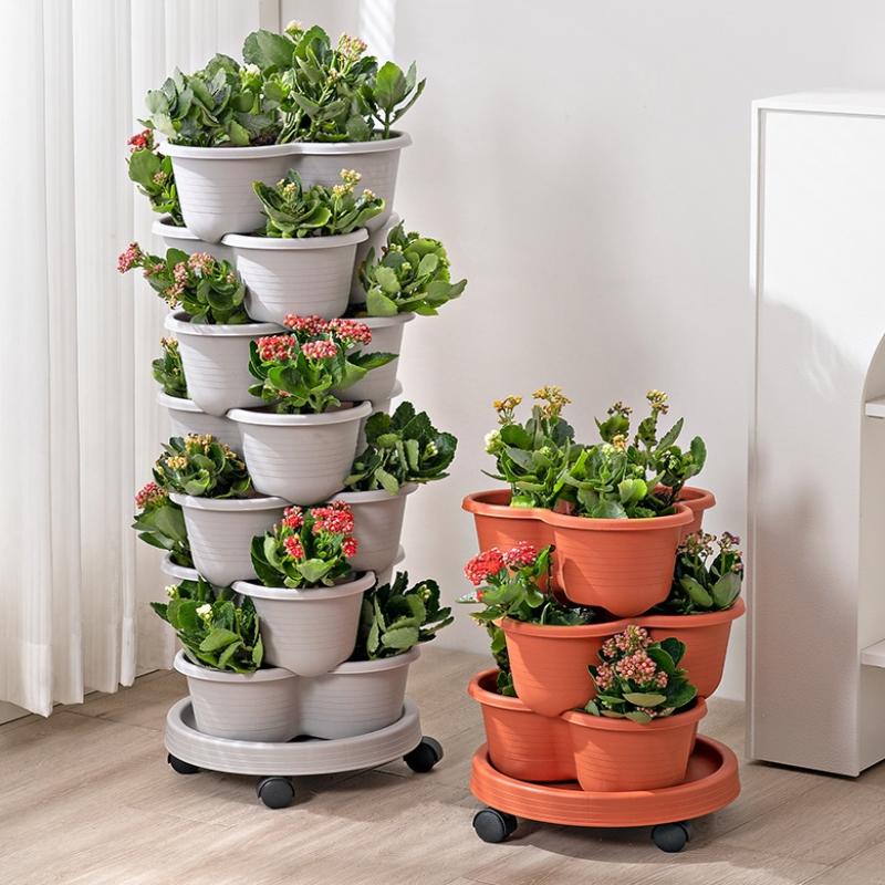 Pot Bunga Plastik Bertumpuk Ve - Vertical Planter Tower ulasan dan harga