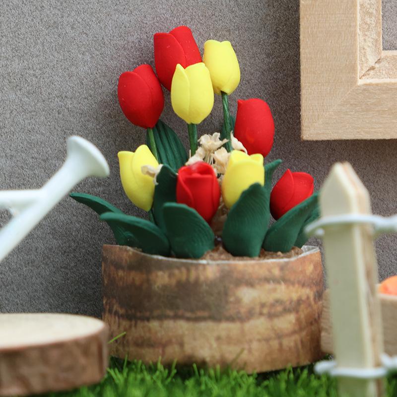 2 Pot Bunga Tulip Mini Realist - Smart Garden Diy ulasan dan harga