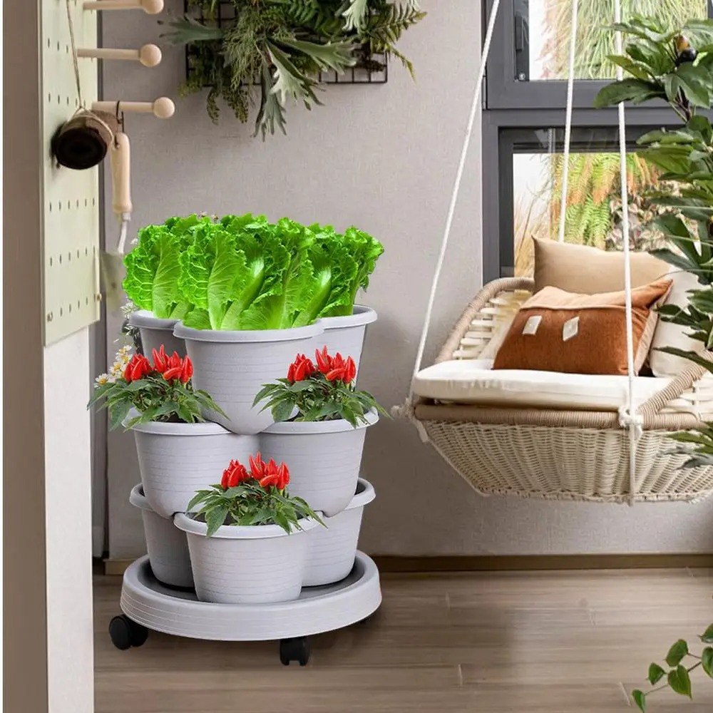 Pot Bunga Bertumpuk Vertikal M - Vertical Planter Tower ulasan dan harga